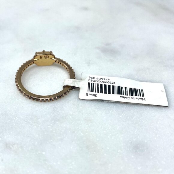 Banana Republic NWT Cubic Zirconia Purple Gemstone Faux Diamond Ring, Size 8 - Picture 2 of 6